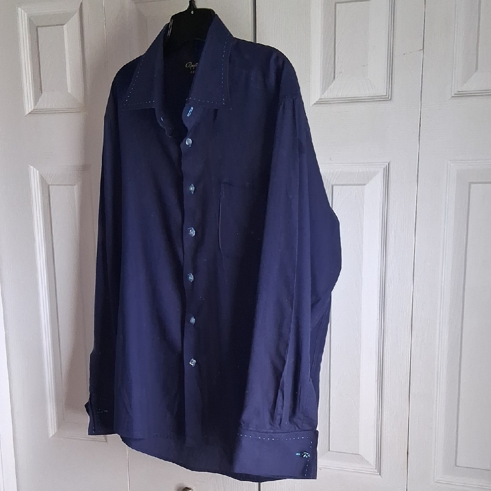 Elegant Navy Button-Down Shirt for Women